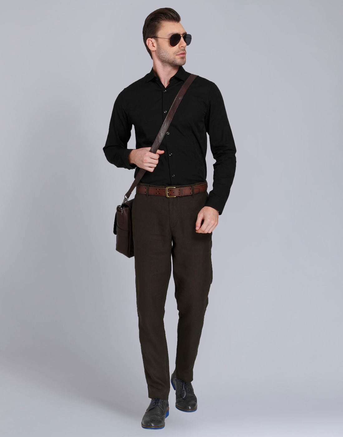 Black Jacquard Slim Fit Shirt