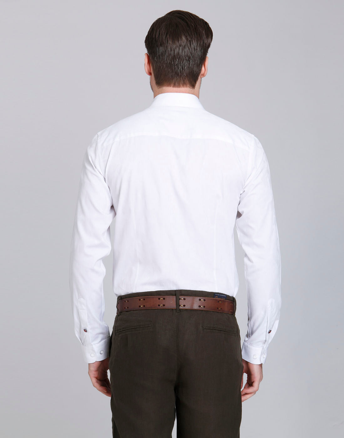 White Jacquard Slim Fit Shirt