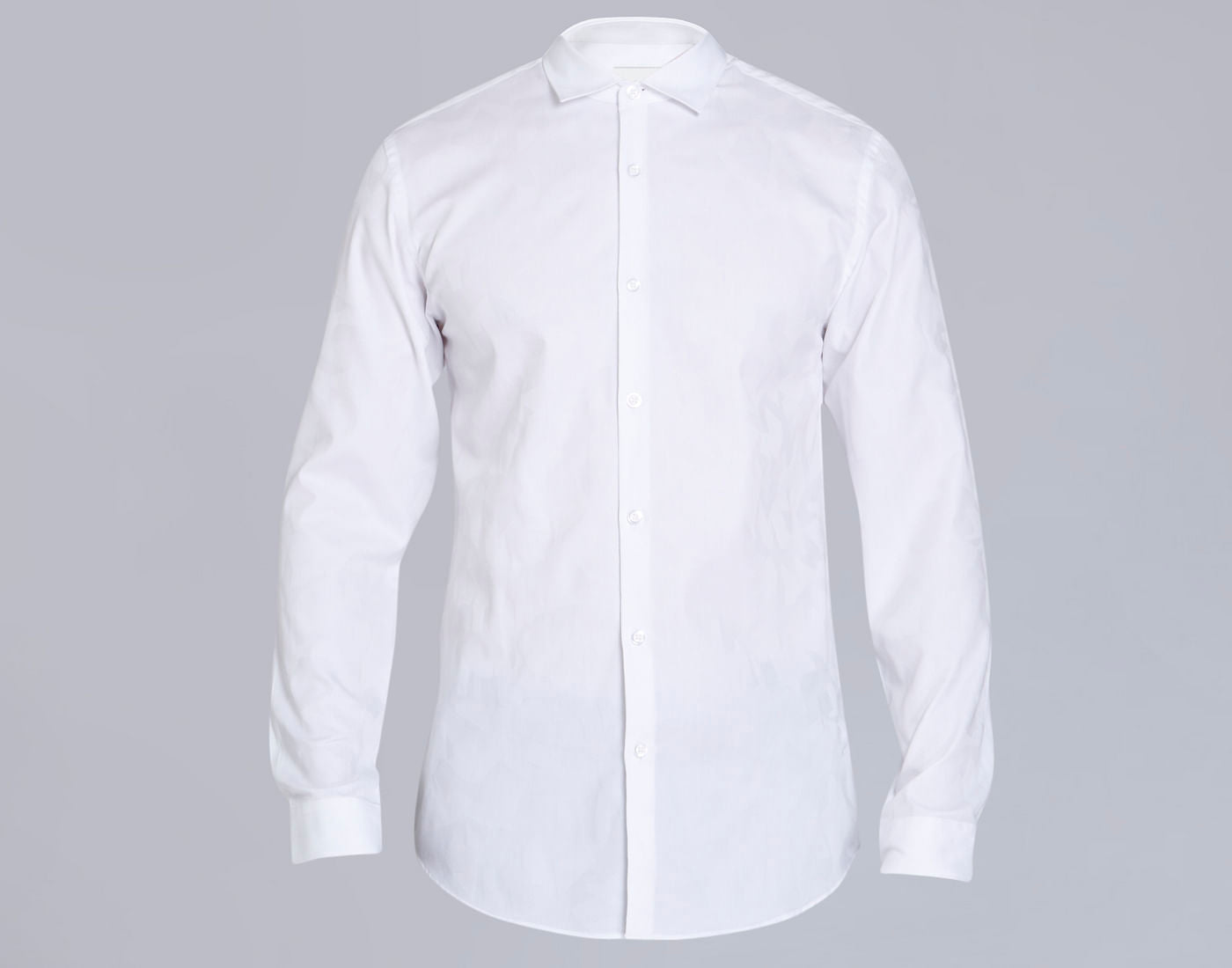 White Jacquard Slim Fit Shirt
