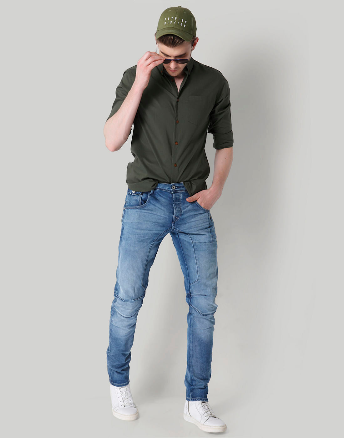 Olive Green Slim Fit Shirt