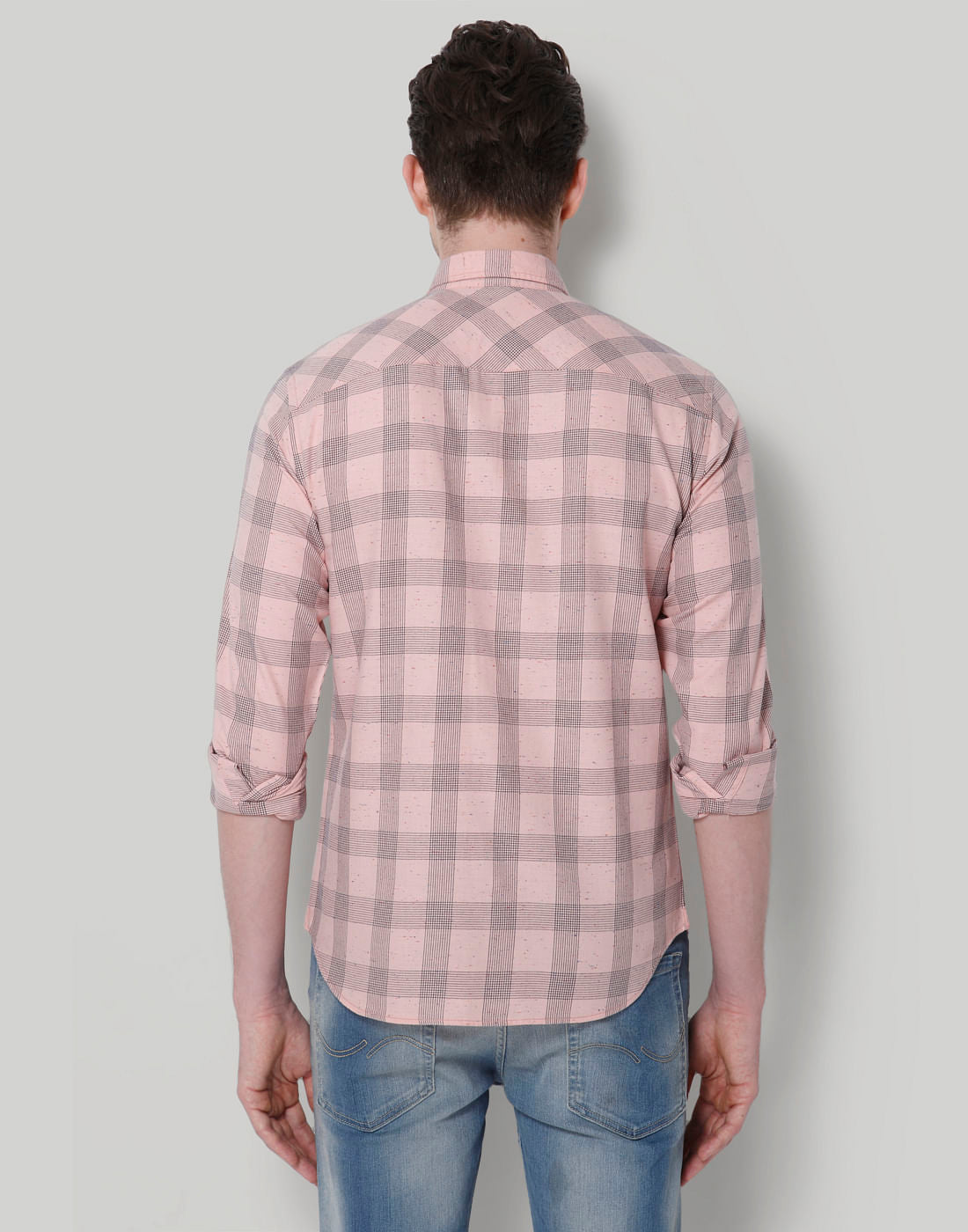 Pink Check Slim Fit Shirt
