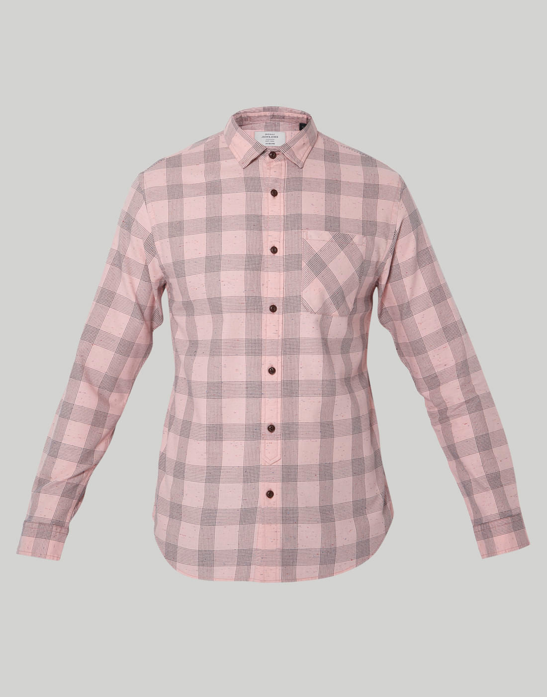 Pink Check Slim Fit Shirt