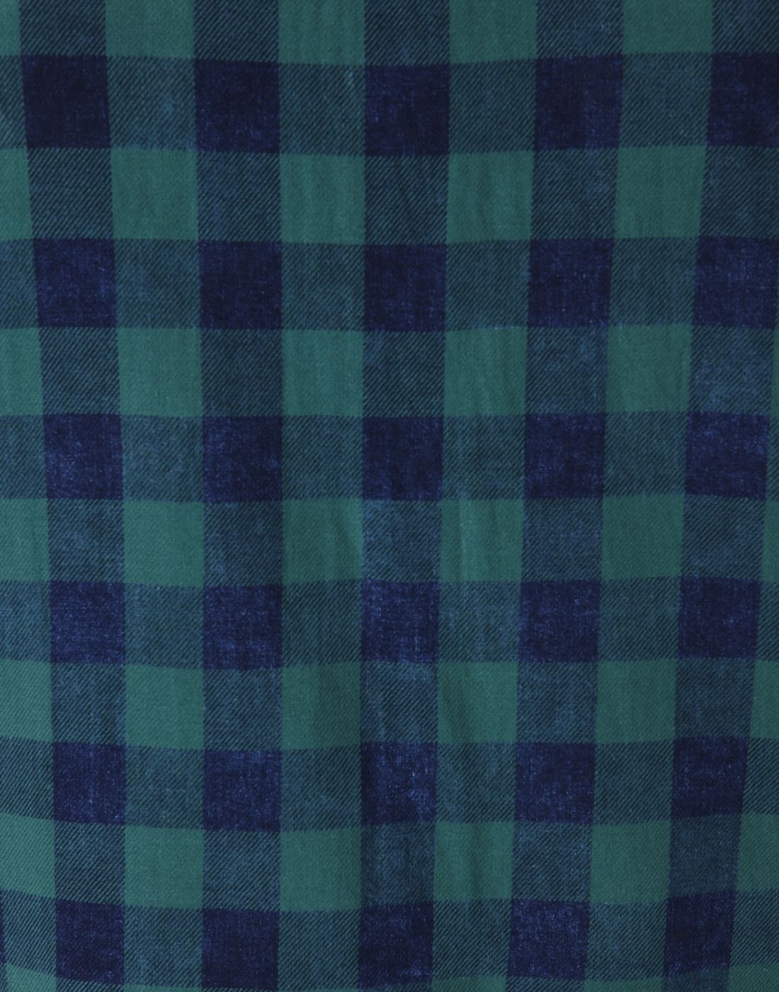 Blue & Green Check Slim Fit Shirt