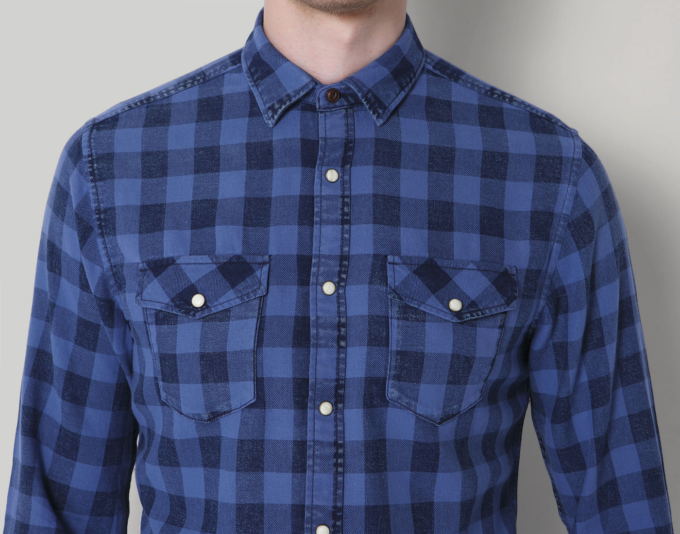 Blue Check Slim Fit Shirt