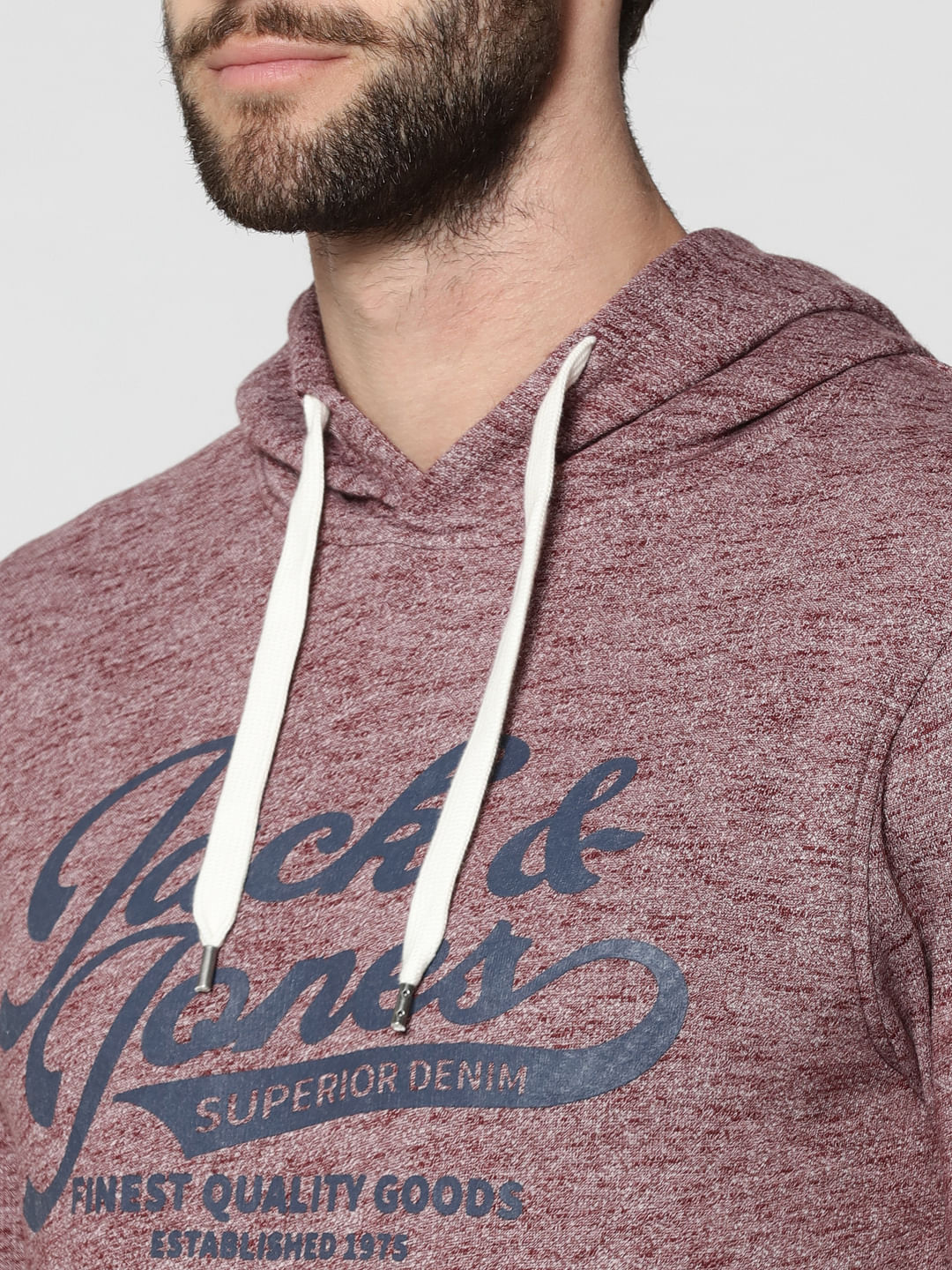 Red Graphic Print Hooded Sweatshirt