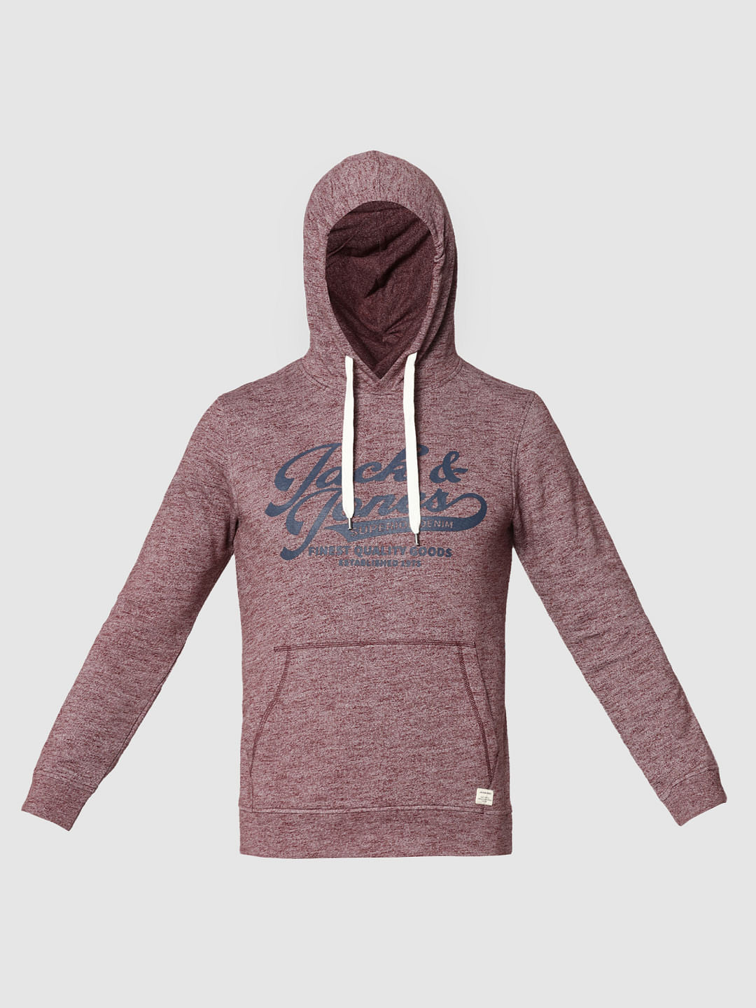 Red Graphic Print Hooded Sweatshirt