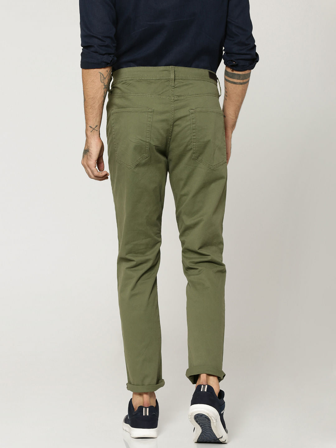 Olive Green Tim Slim Fit Trousers