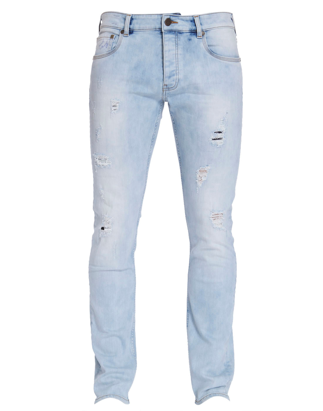 Light Blue Ripped Low Rise Slim Fit Jeans