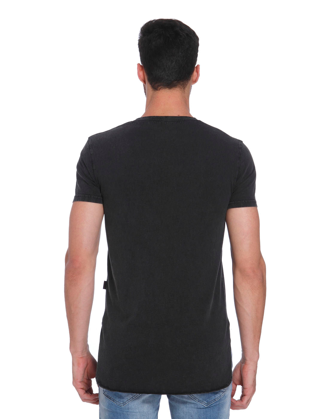 Black Graphic Print Crew Neck T-Shirt
