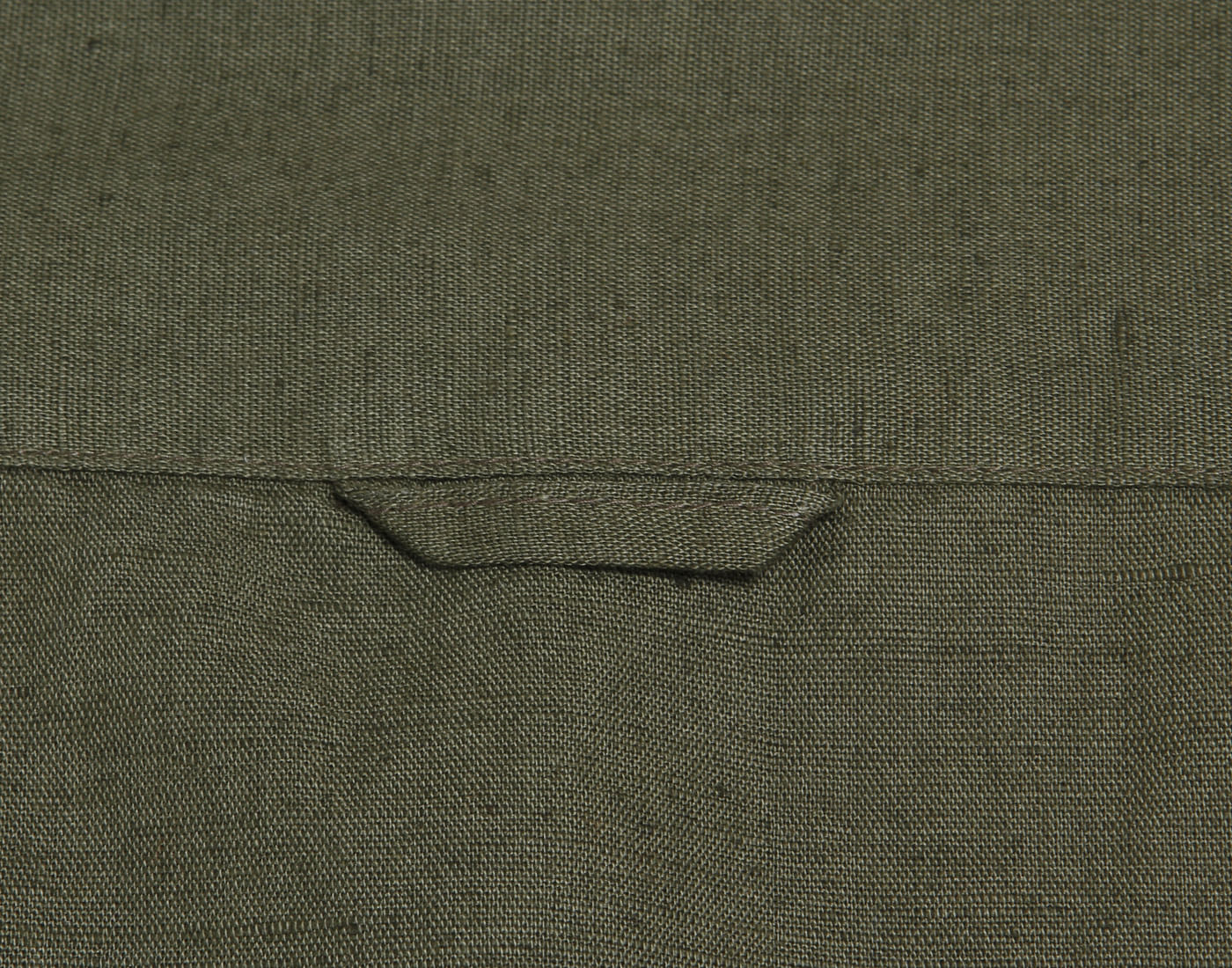Olive Green Mandarin Collar Linen Shirt