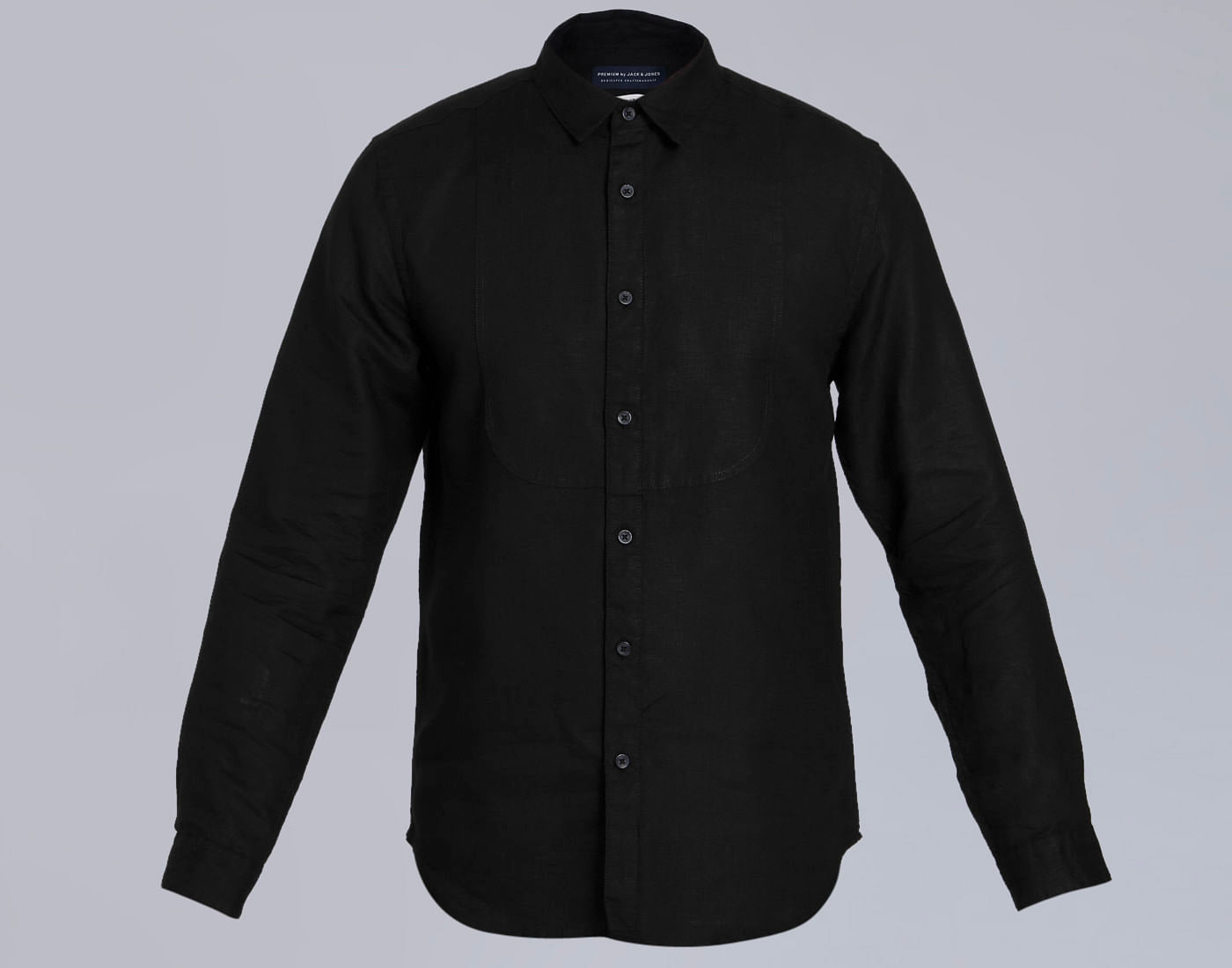 Black Linen Slim Fit Shirt