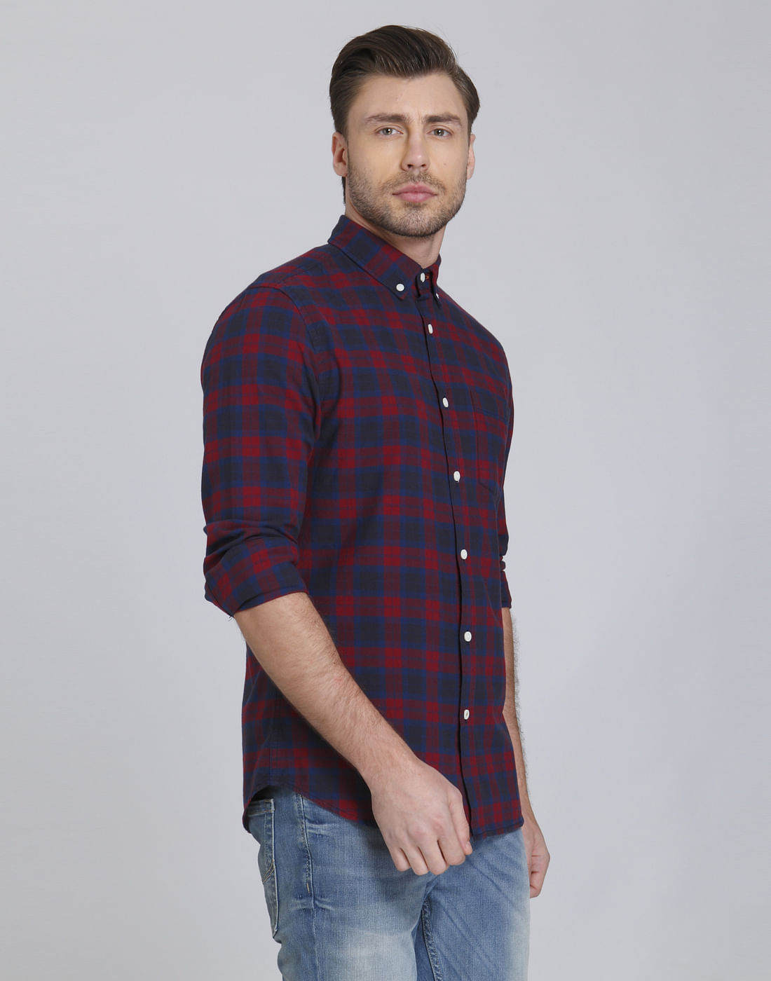 Red Check Slim Fit Shirt