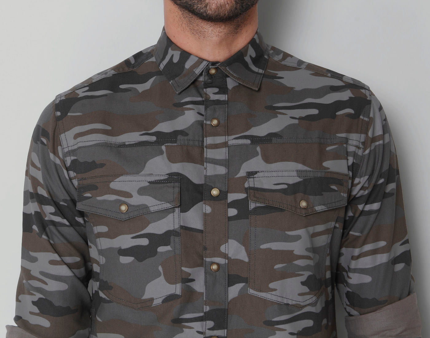 Green Camo Print Shirt
