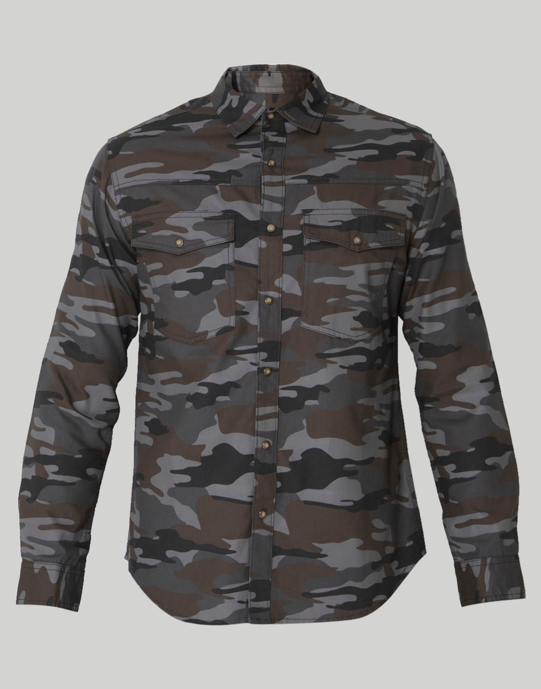 Green Camo Print Shirt