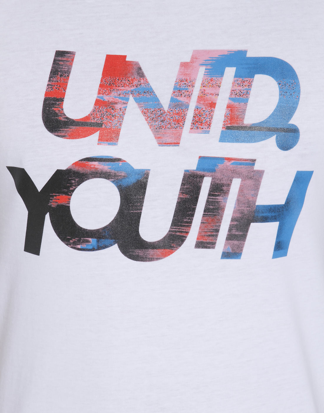 White Text Print Crew Neck T-Shirt