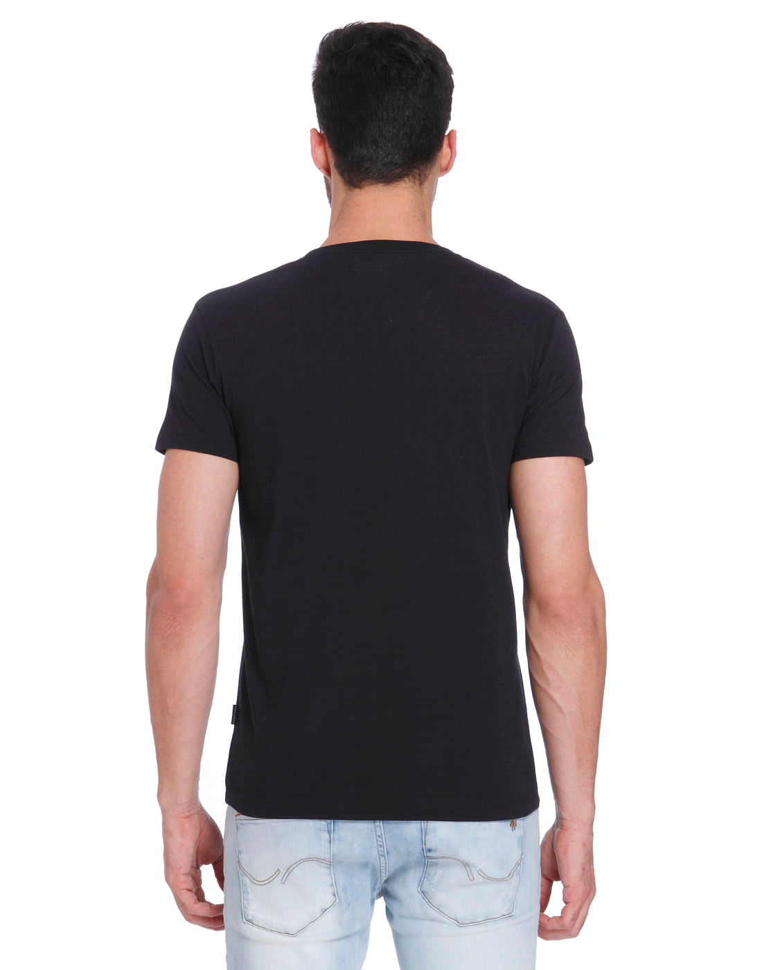 Black Camo Graphic Print Crew Neck T-Shirt