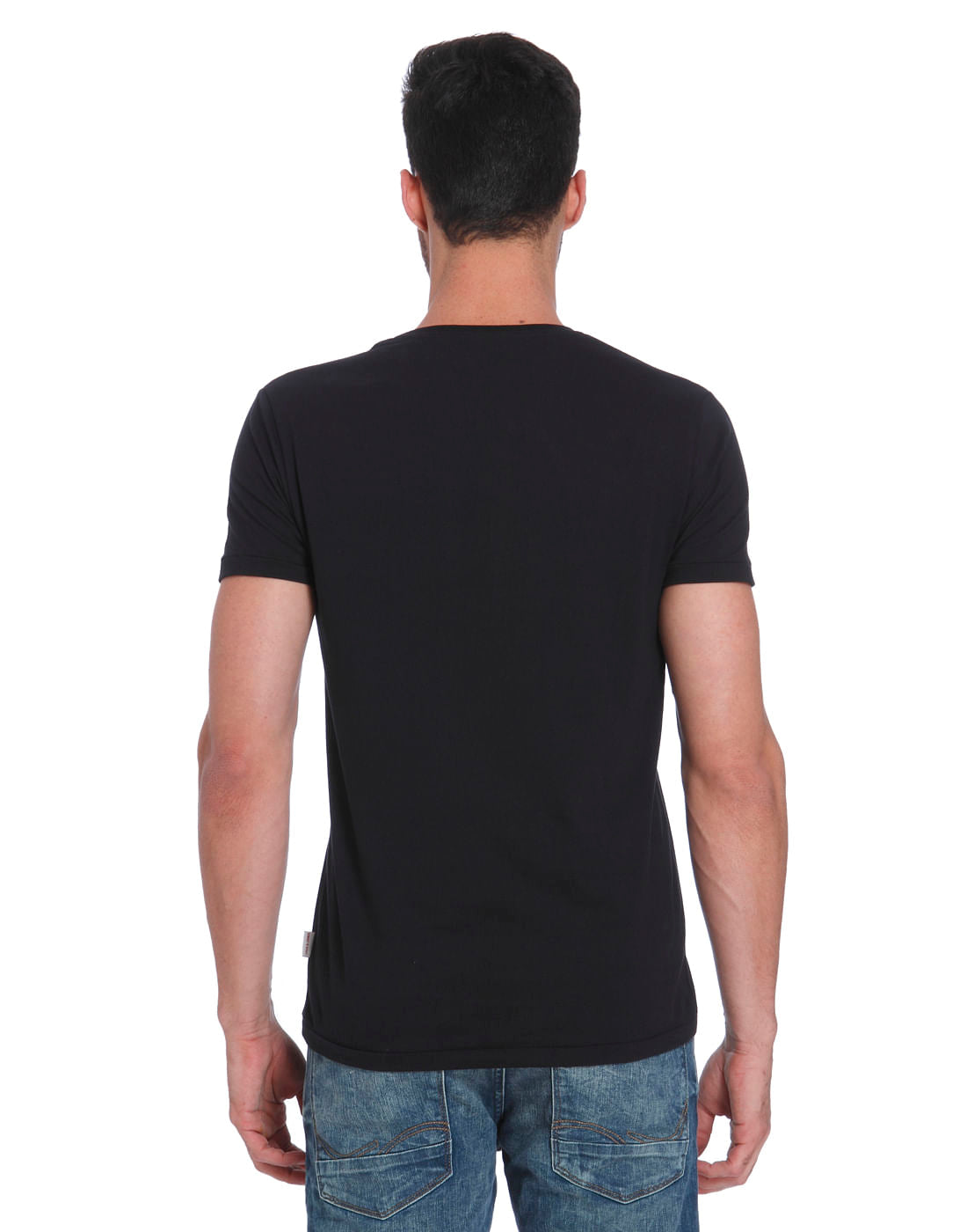 Black Dog Print Crew Neck T-Shirt