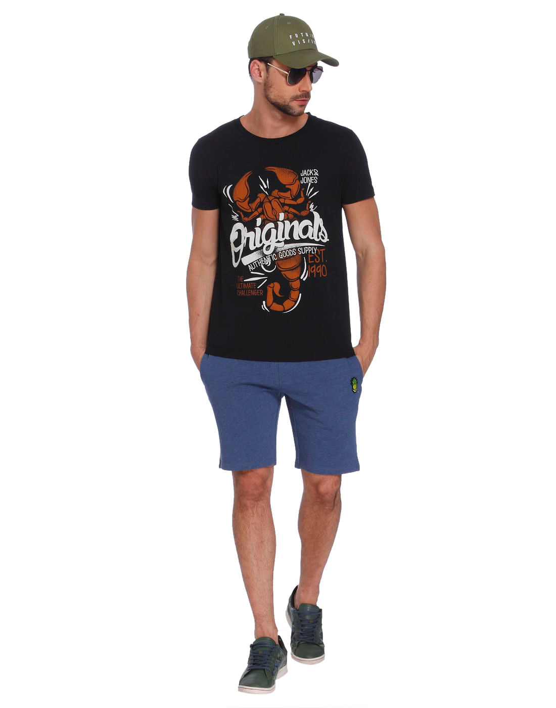Black Scorpion Print Crew Neck T-Shirt