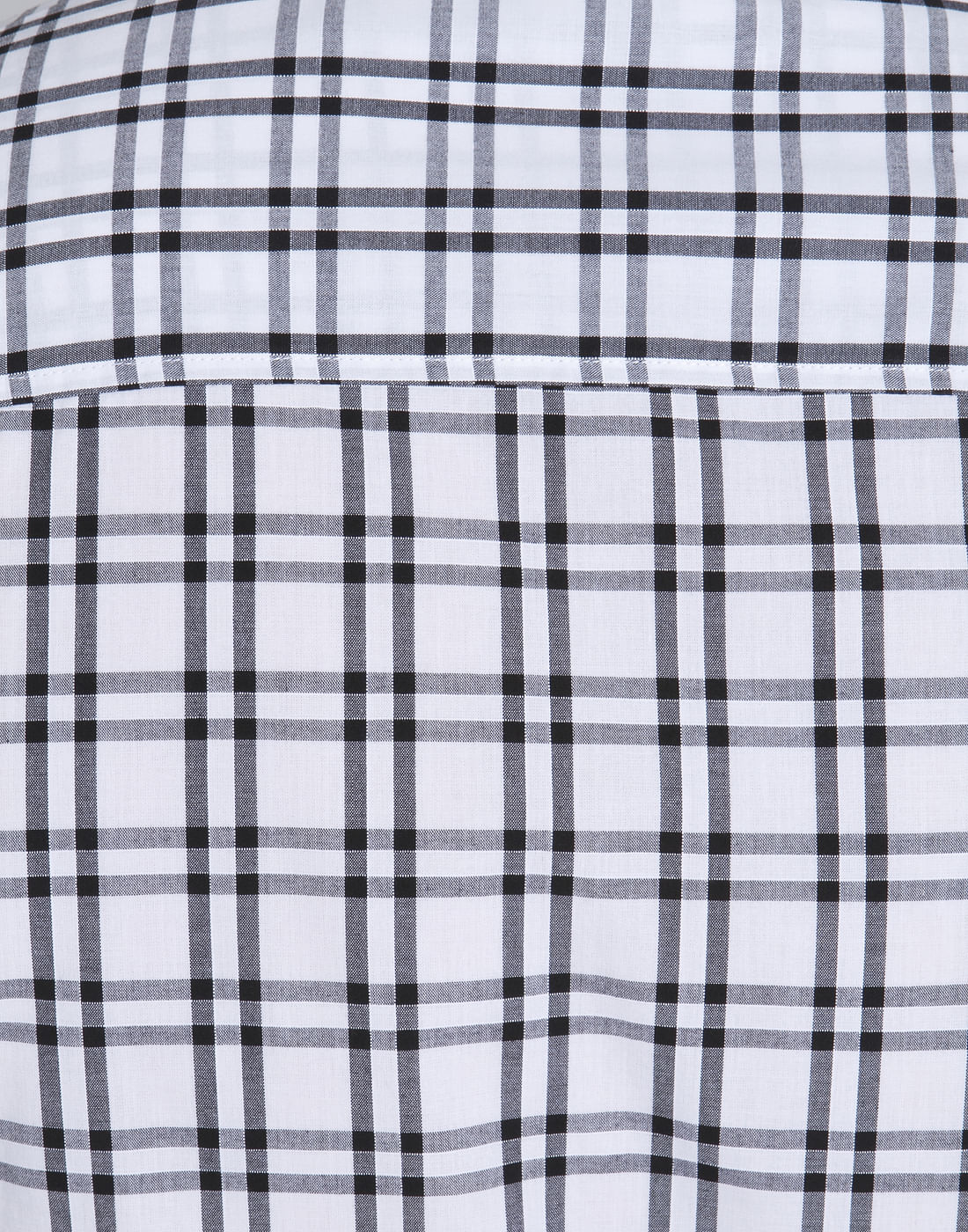 White & Black Check Slim Fit Shirt