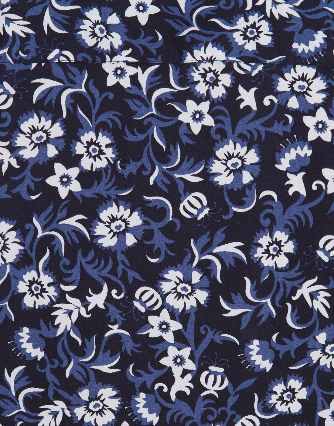 Dark Blue Floral Print Slim Fit Shirt
