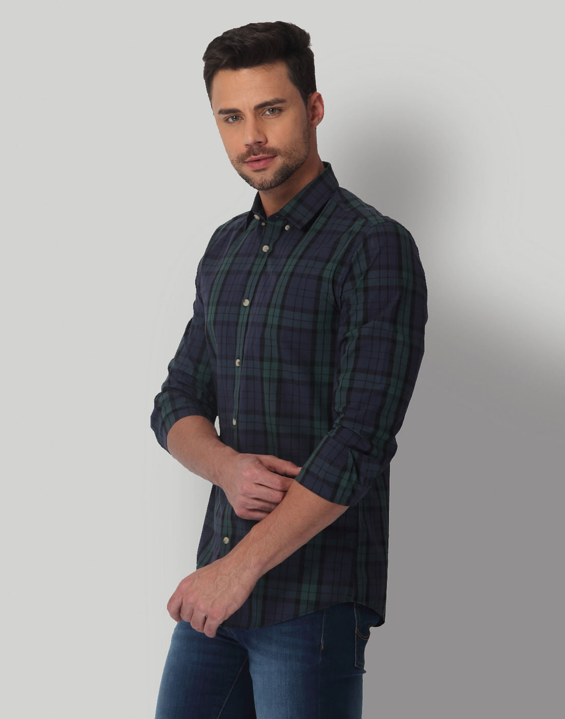 Blue Check Slim Fit Shirt