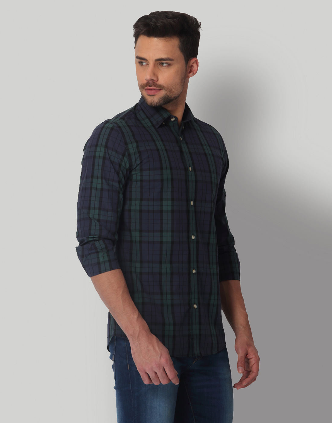 Blue Check Slim Fit Shirt