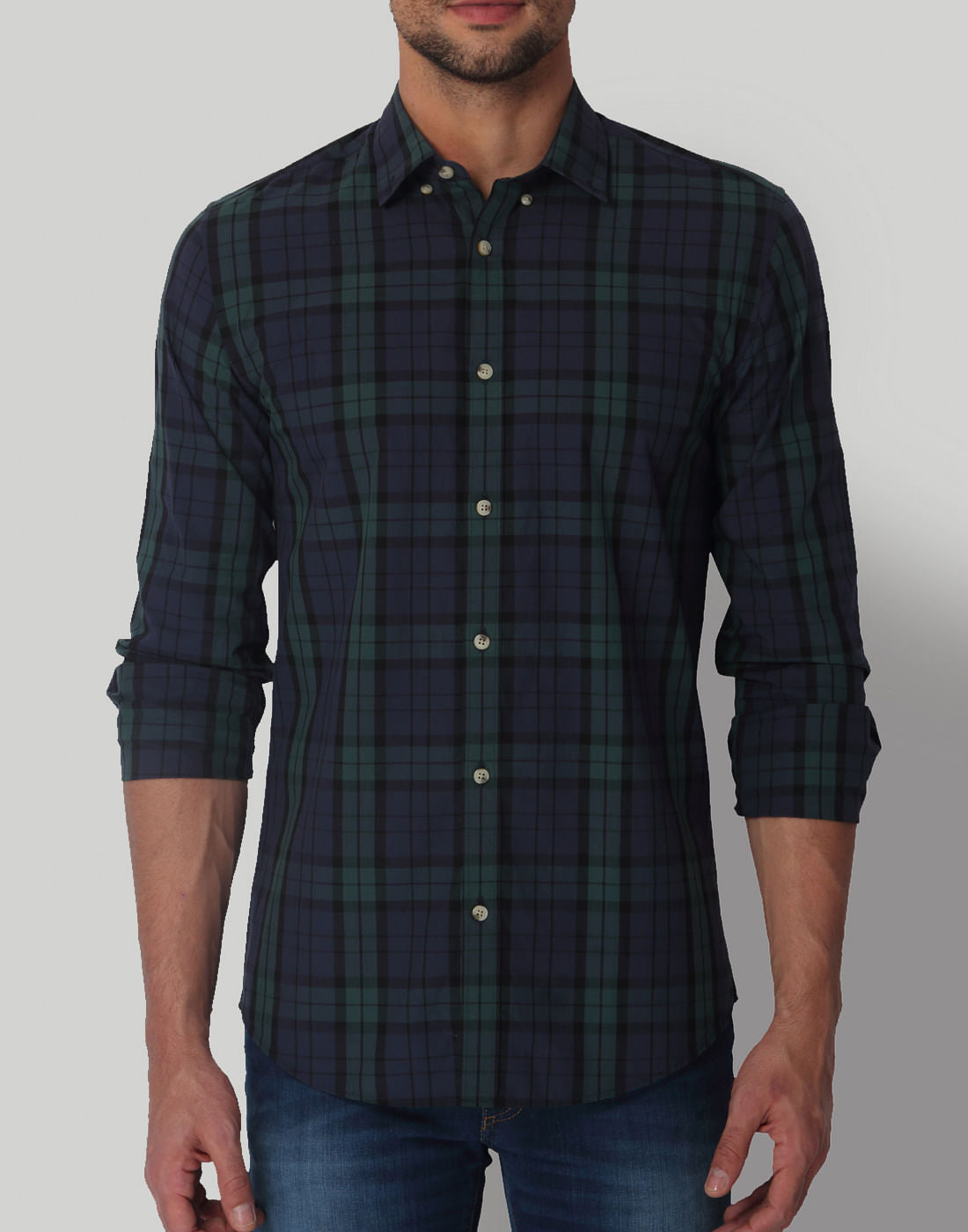 Blue Check Slim Fit Shirt