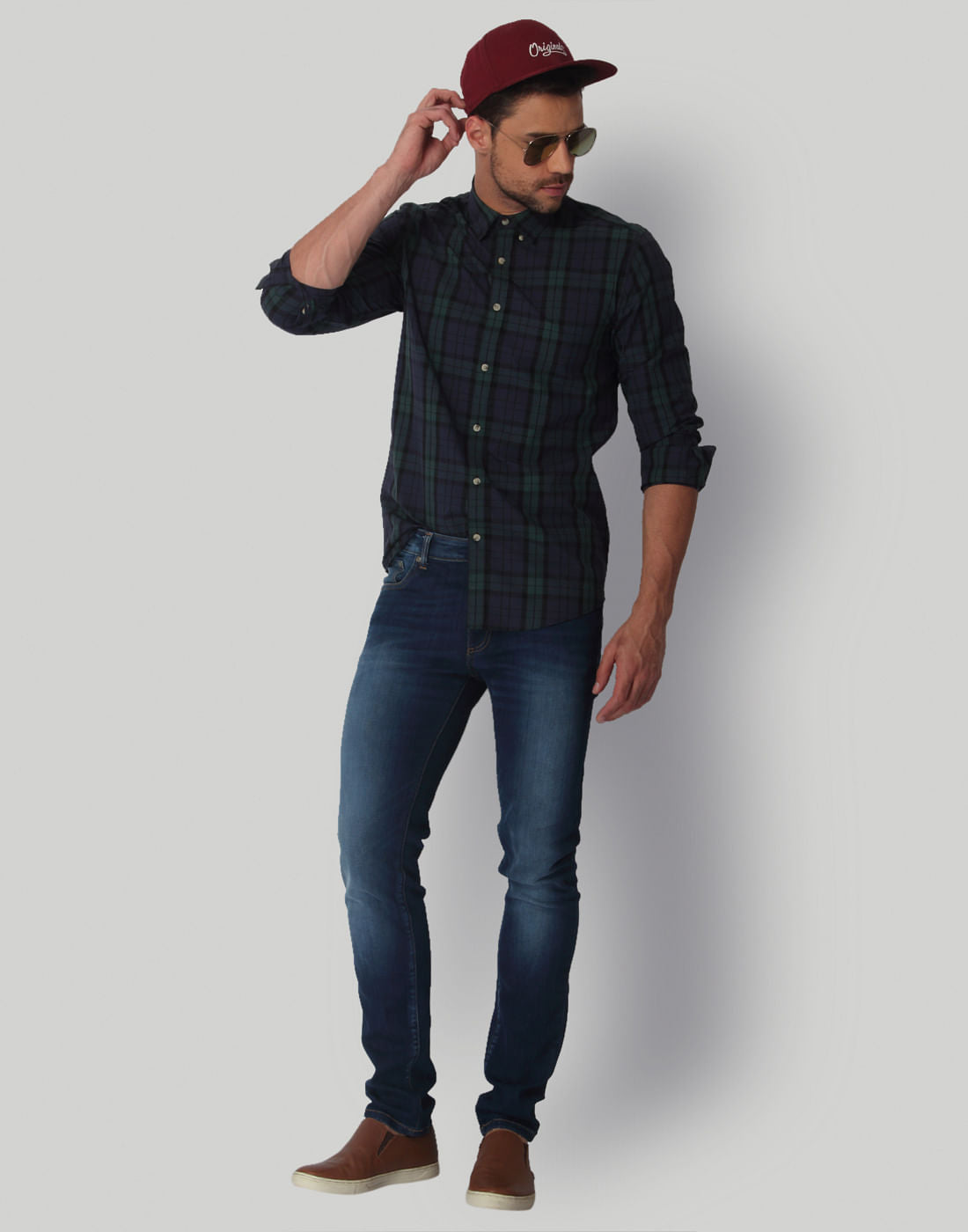 Blue Check Slim Fit Shirt