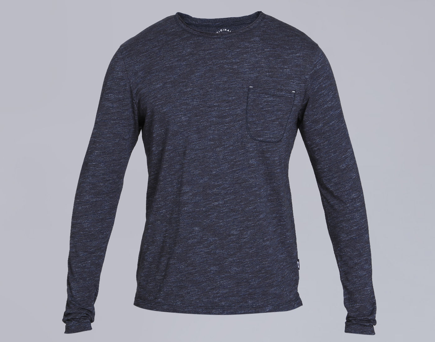 Blue Front Pocket Crew Neck T-Shirt