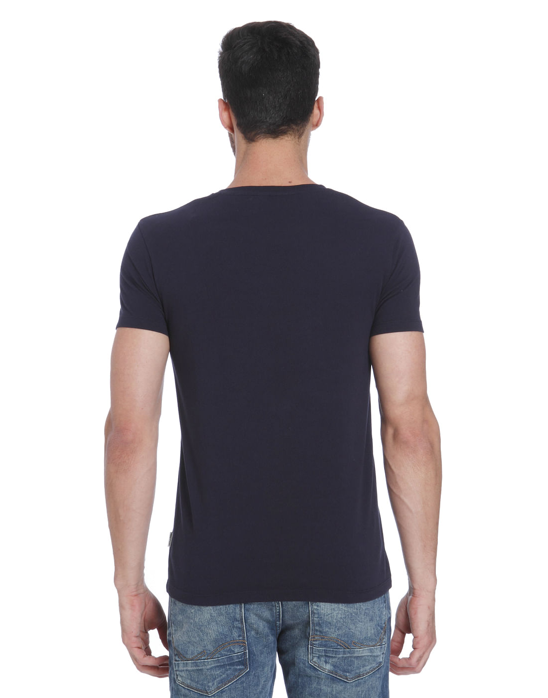 Black & Multi Colour Graphic Print Crew Neck T-Shirt
