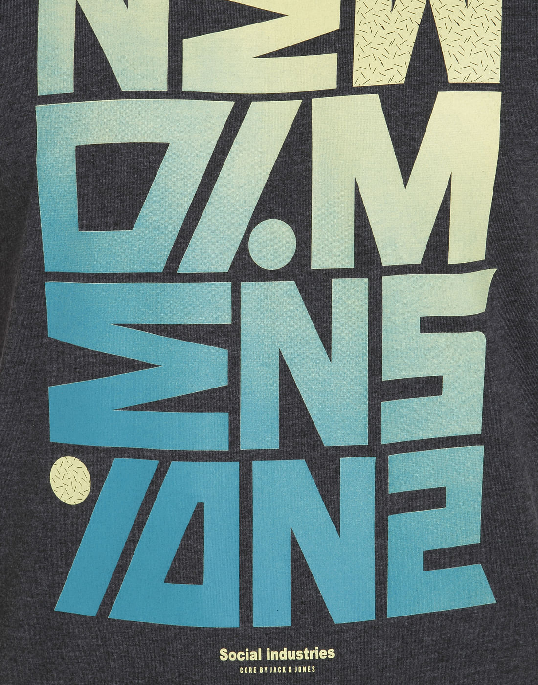 Dark Grey Text Print Crew Neck T-Shirt