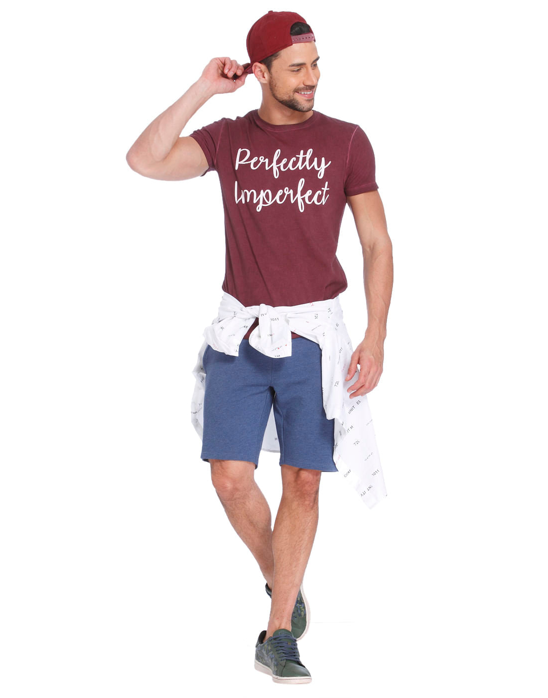 Maroon Text Print Crew Neck T-Shirt