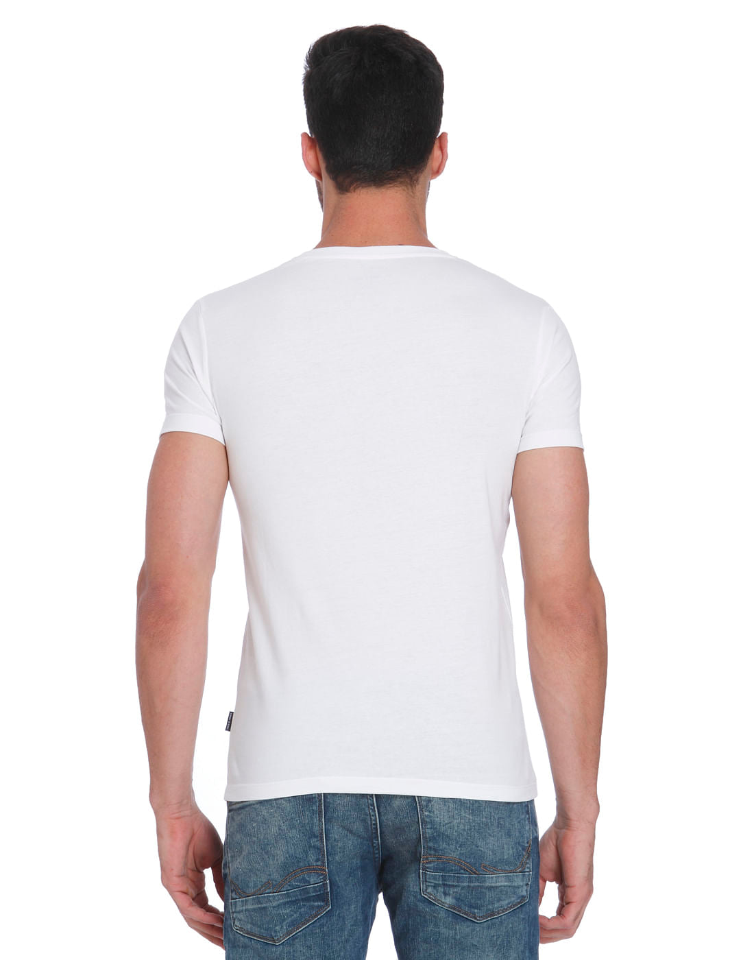 White Jj Logo Print Crew Neck T-Shirt