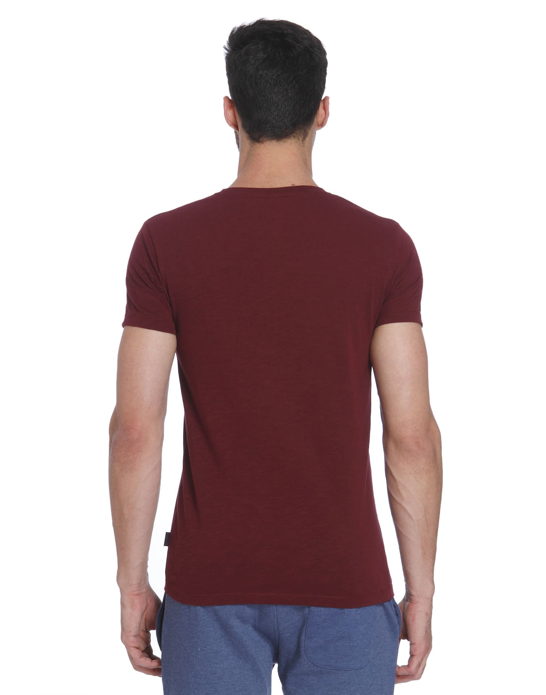 Maroon Tiger Print Crew Neck T-Shirt