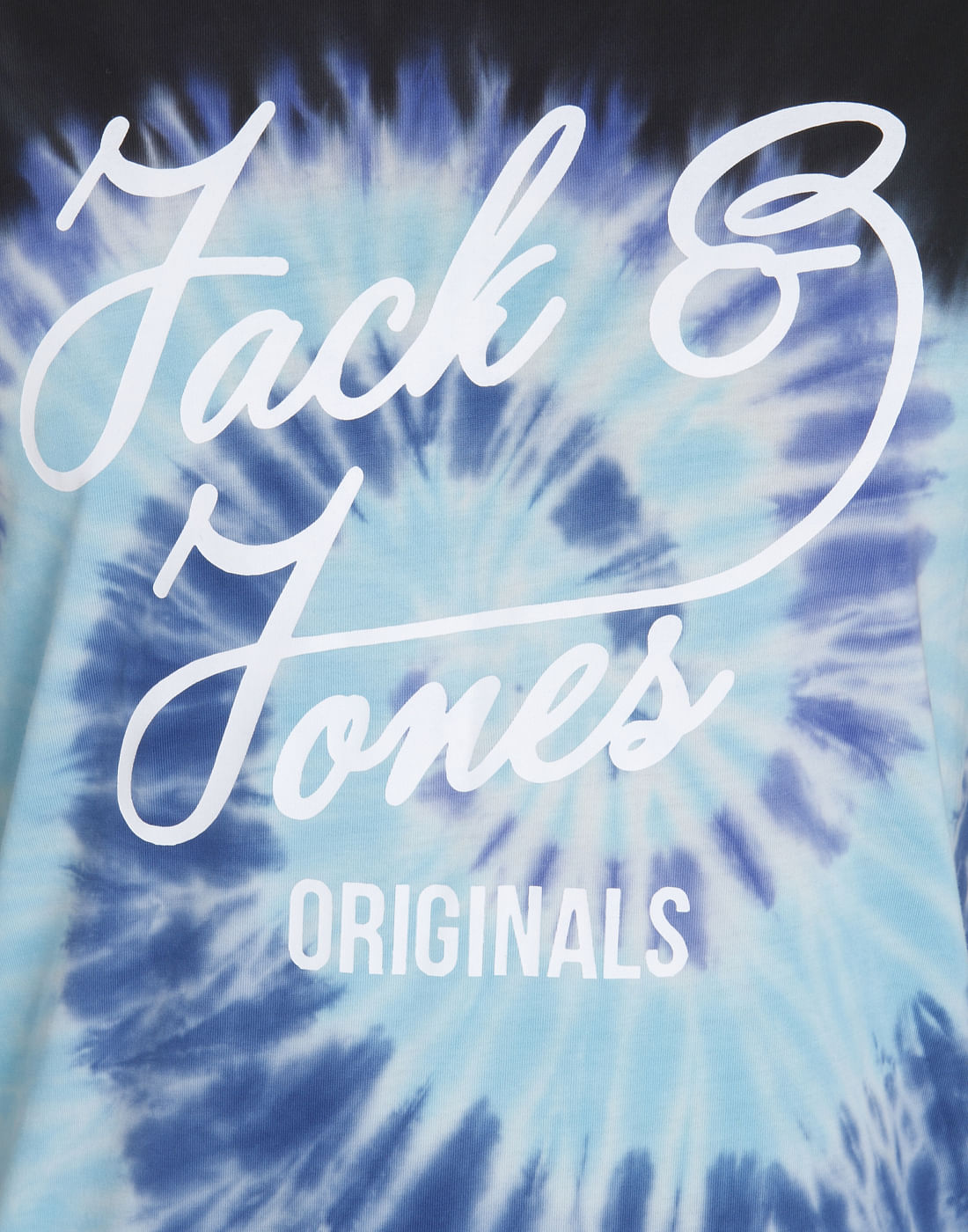 Blue Tye & Dye Print Crew Neck T-Shirt
