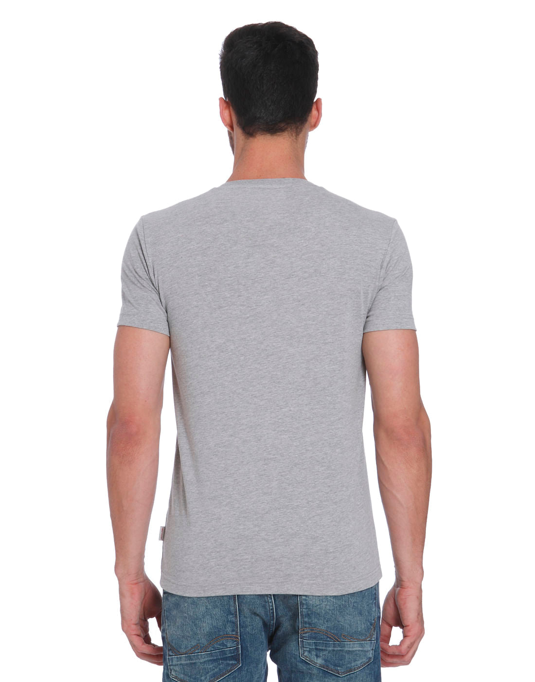 Grey Graphic Print Crew Neck T-Shirt