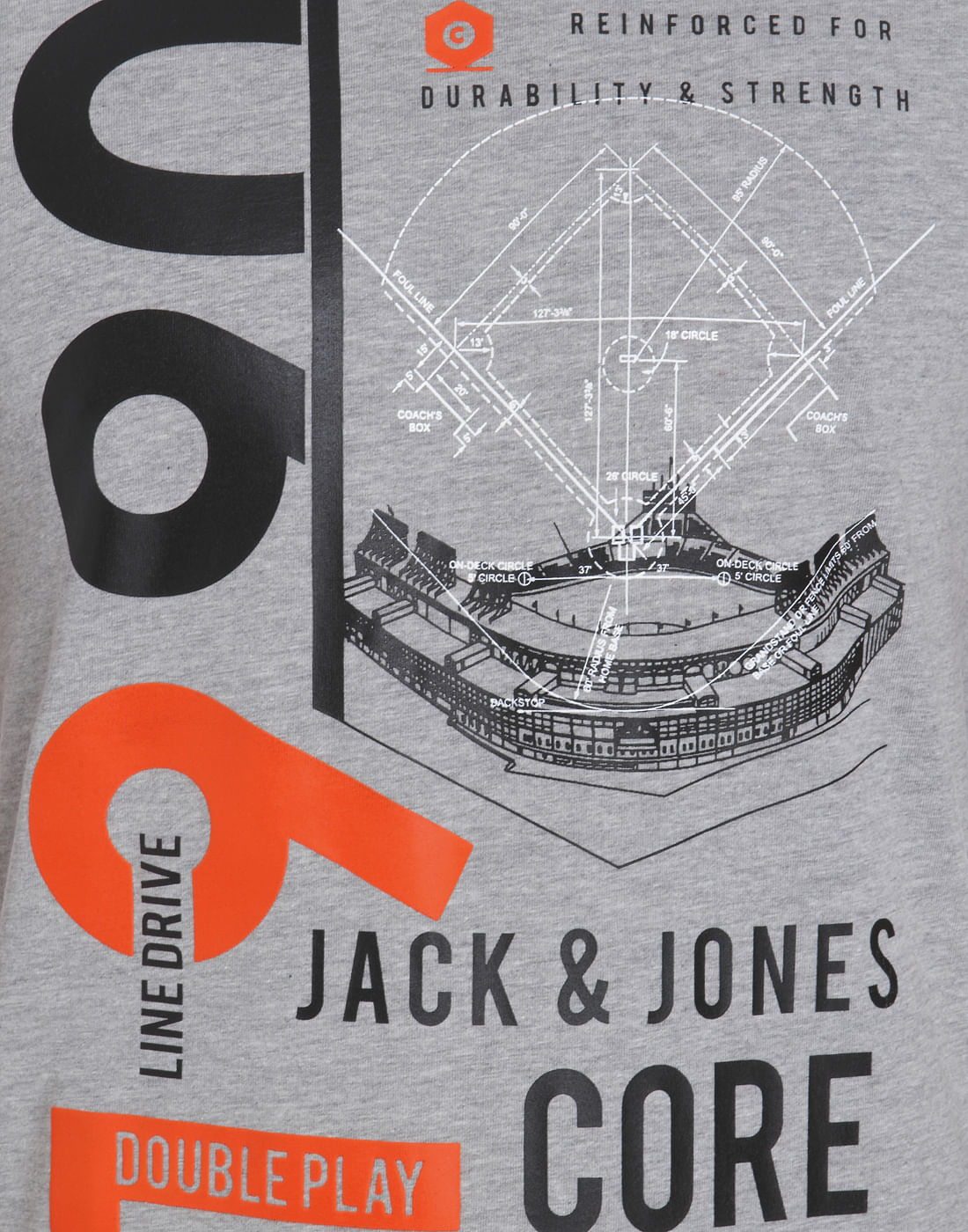 Grey Graphic Print Crew Neck T-Shirt
