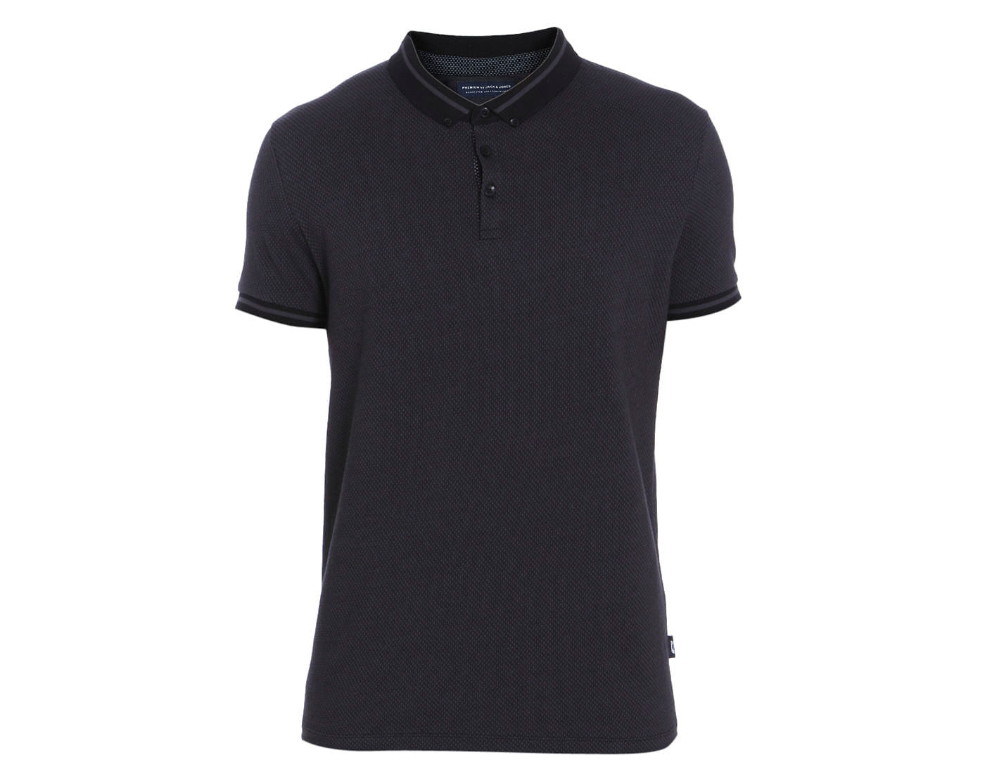 Black Printed Polo T-Shirt