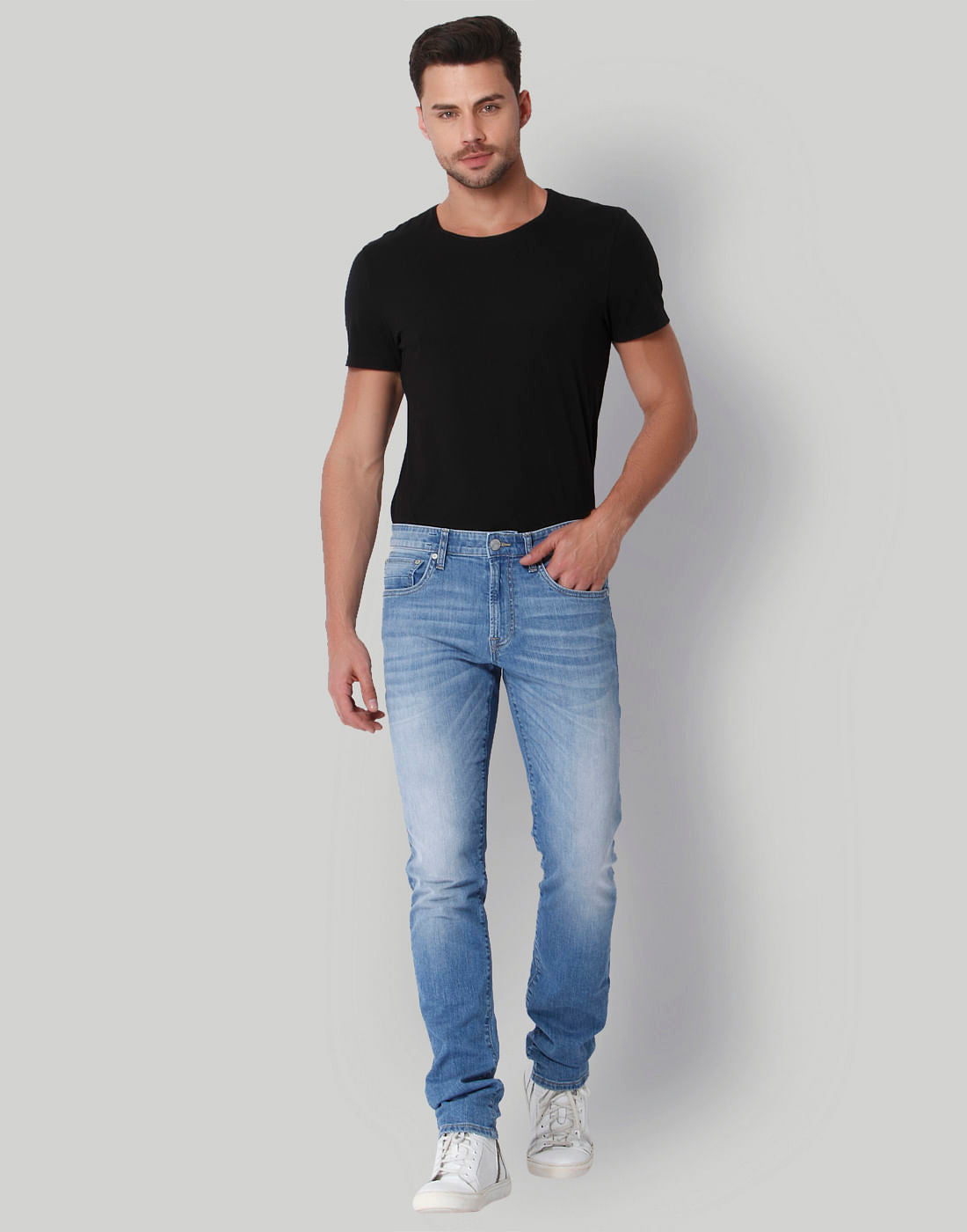Light Blue Low Rise Slim Fit Jeans