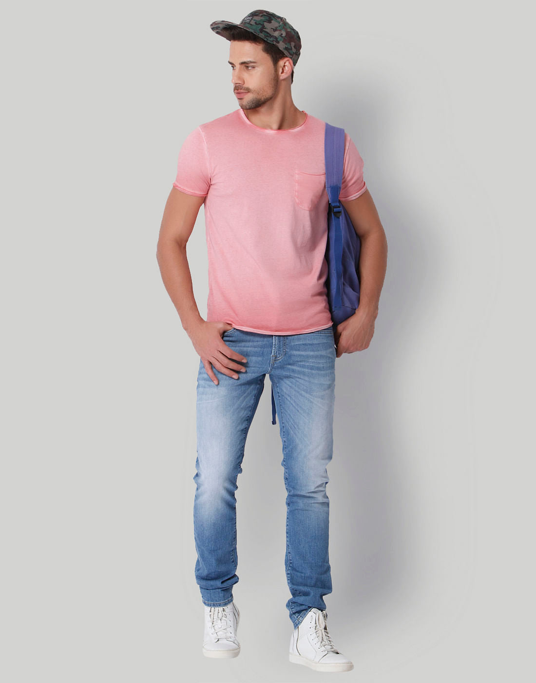 Light Blue Low Rise Slim Fit Jeans