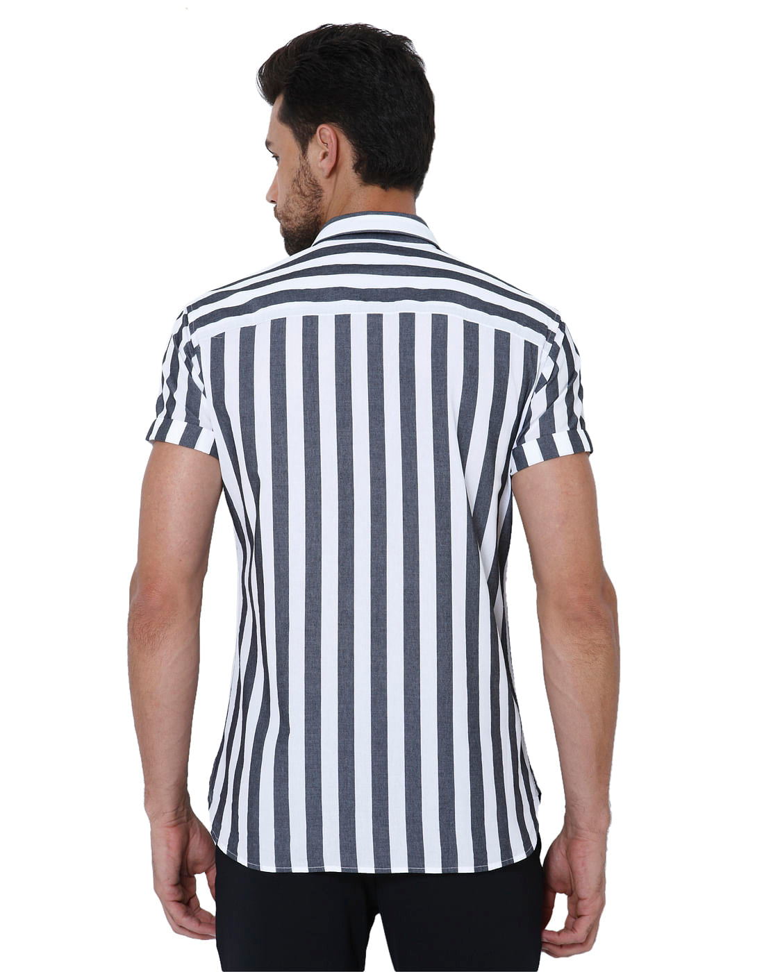 Black Striped Slim Fit Shirt