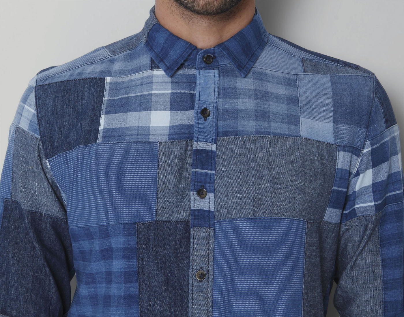 Blue & Grey Check Shirt