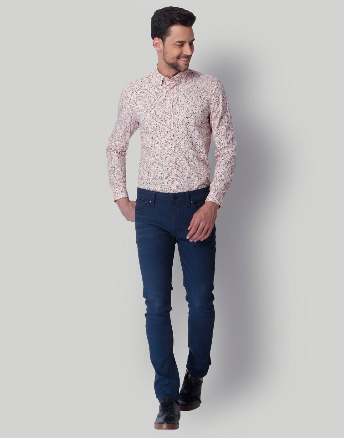 Pink All Over Print Slim Fit Shirt