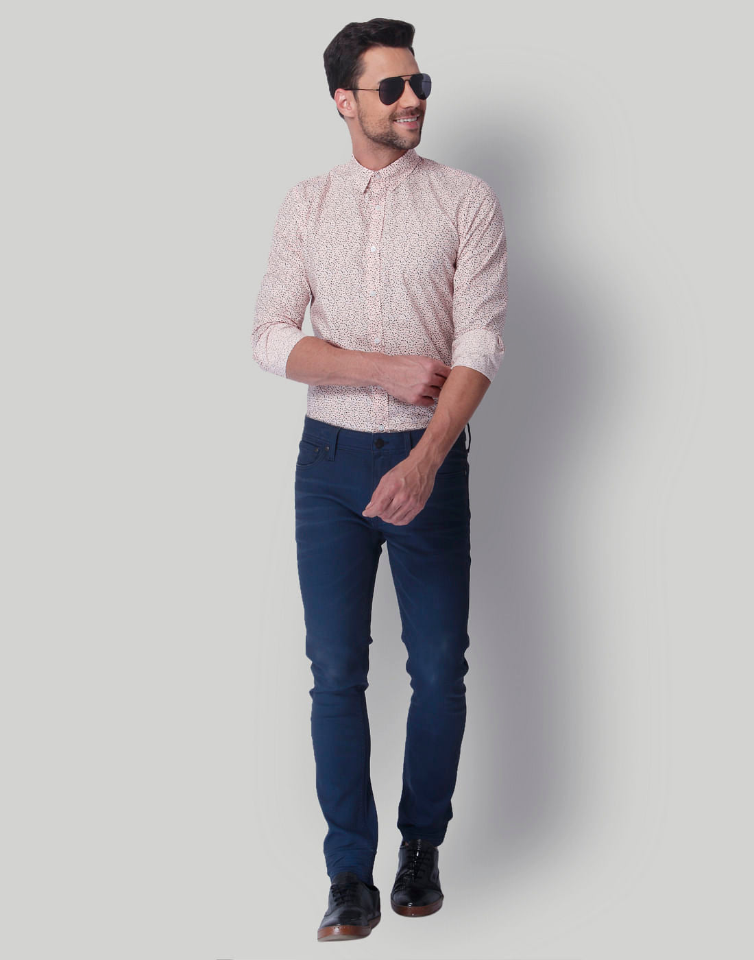 Pink All Over Print Slim Fit Shirt