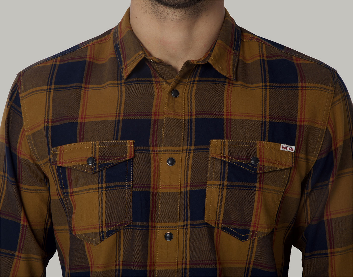 Brown Check Regular Fit Shirt