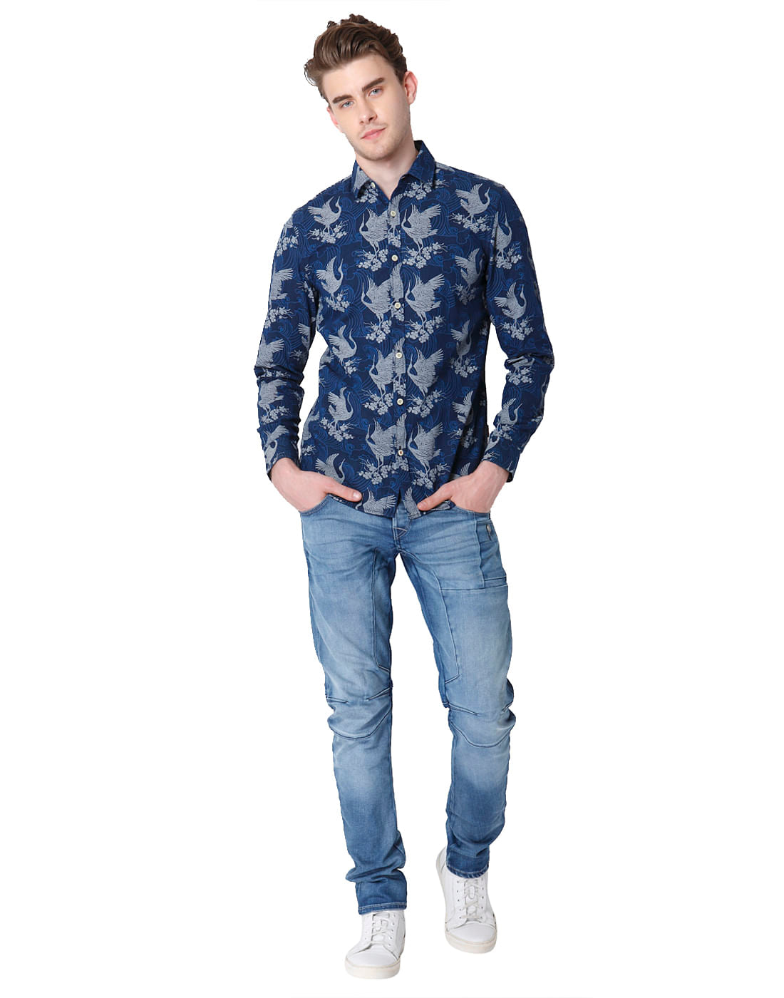 Blue All Over Print Shirt