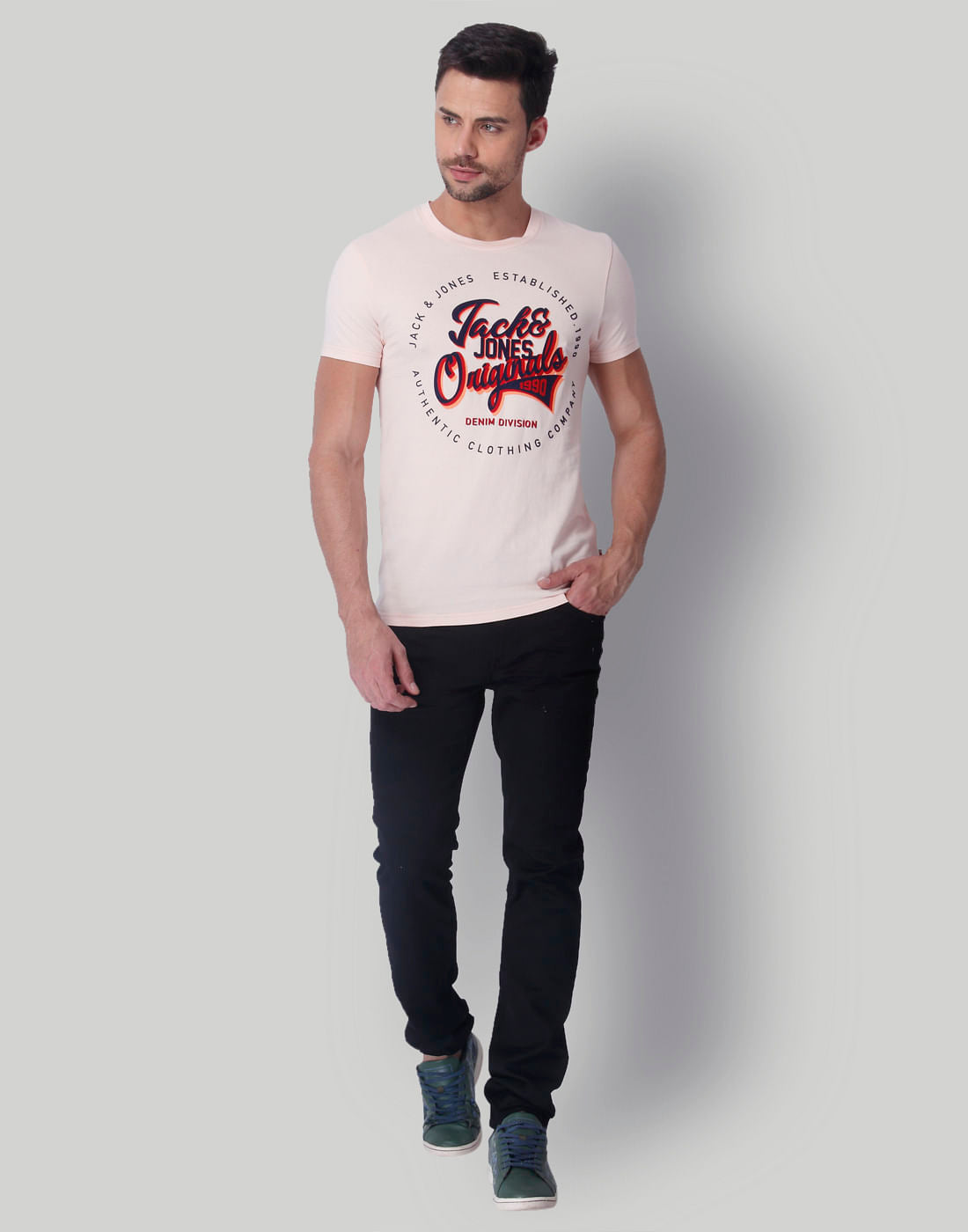 Pink Text Print Crew Neck T-Shirt