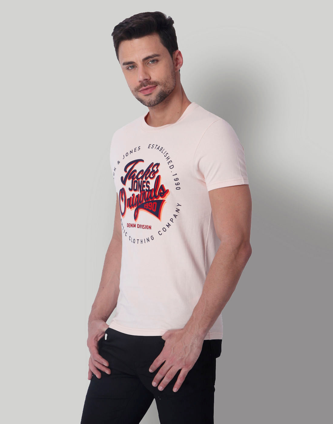 Pink Text Print Crew Neck T-Shirt