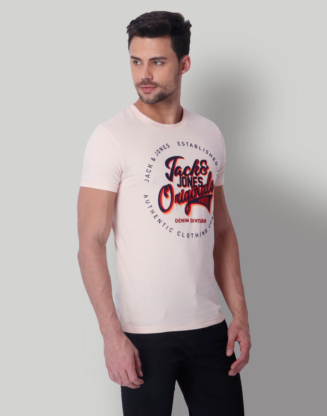 Pink Text Print Crew Neck T-Shirt
