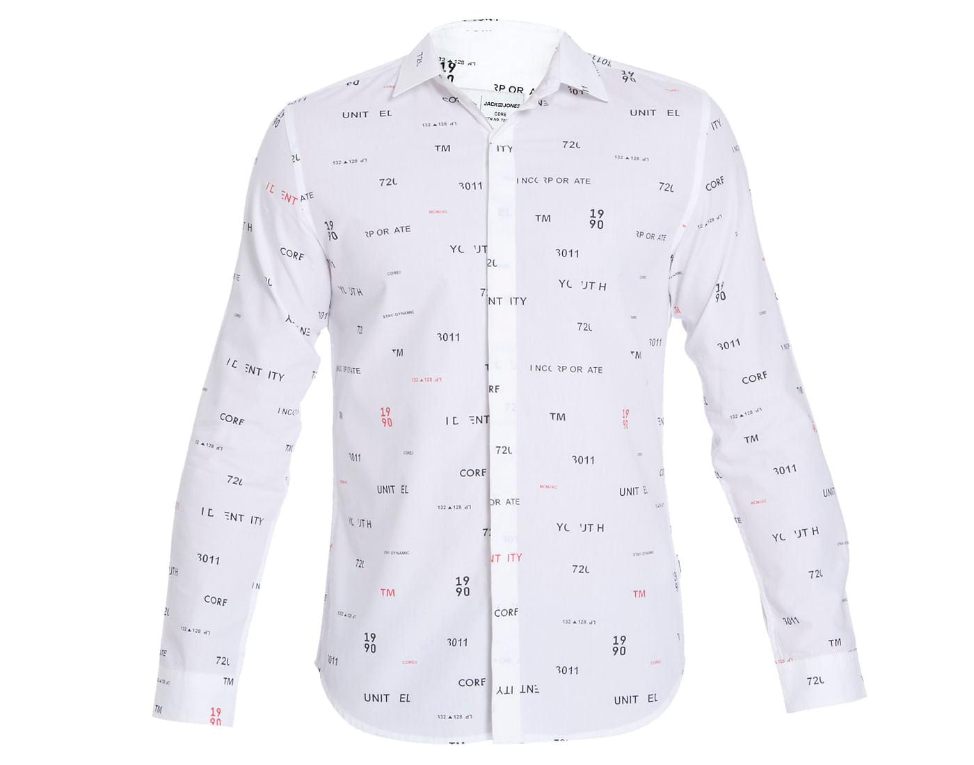 White All Over Text Print Shirt